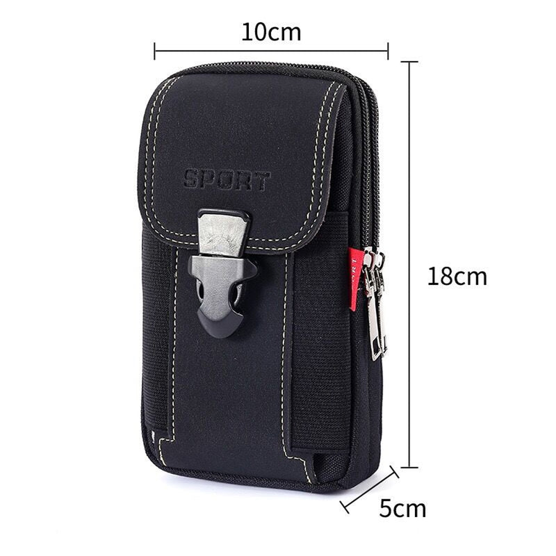 Fashion Men Multi-function PU Leather Fanny Waist Bag Casual Mobile Phone Purse Pocket Male Outdoor Travel Sports Belt Bum Pouch