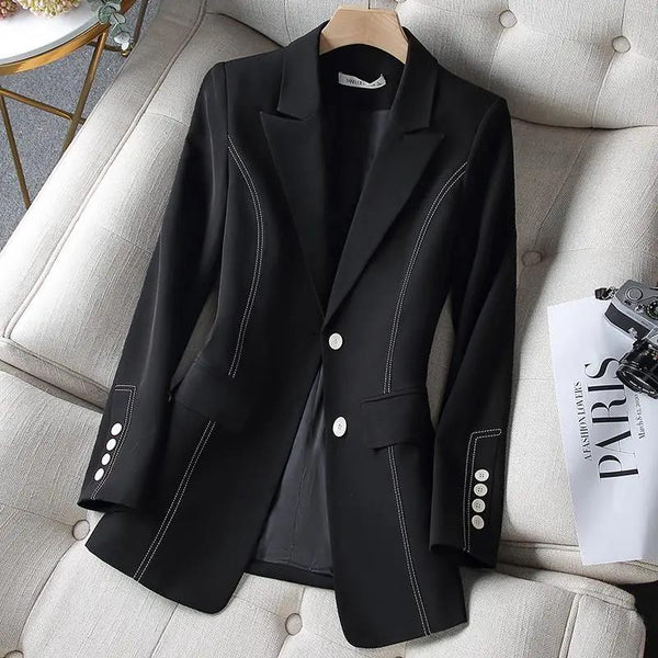 Casaco Feminino Chic Suit Jacket Women 2022 New Spring Autumn Black Blazer Vintage Outerwear Tops Fashion Loose Coat Female 4XL