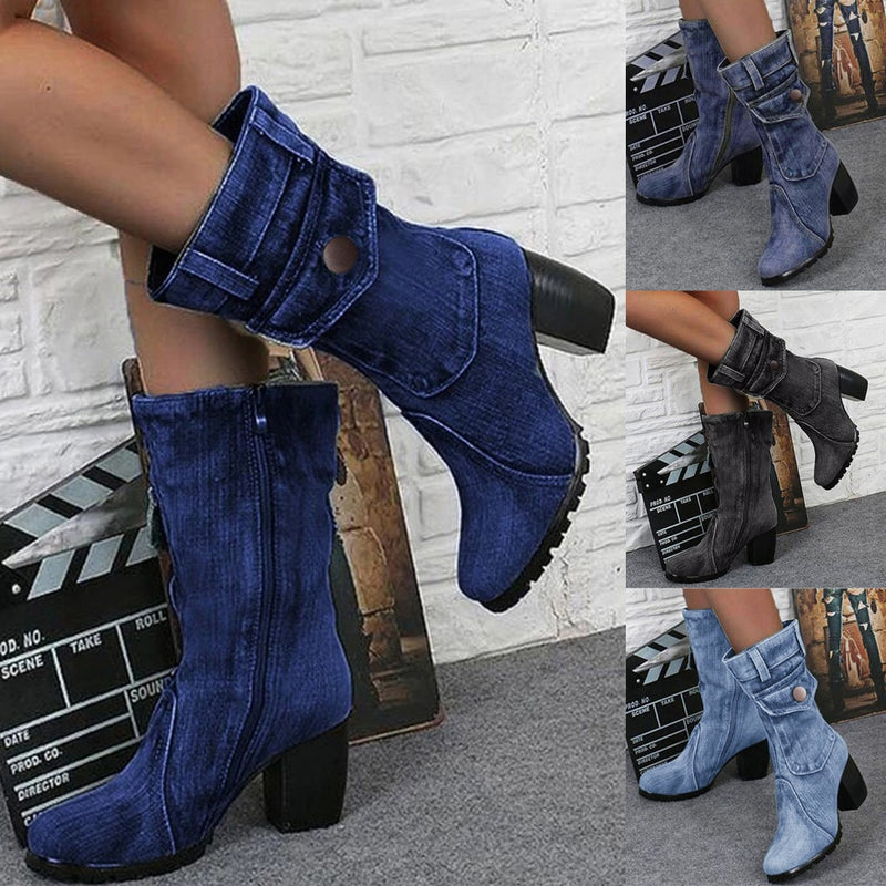 Blue jeans boots Women&