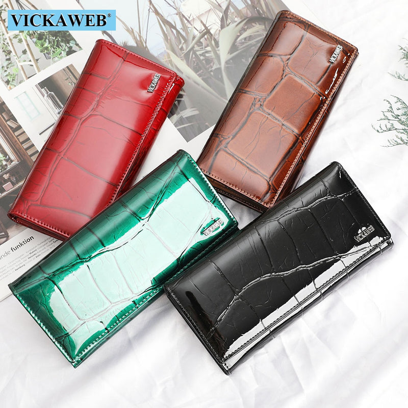 Free Gift Genuine Leather Women Wallet Magnetic Hasp Female Long Purse Ladies Coin Purses Fashion Wallets Women&