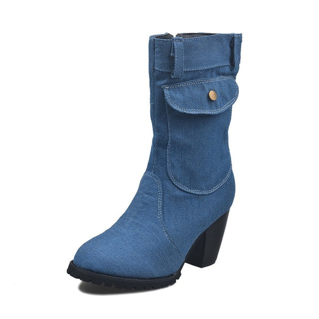 Blue jeans boots Women&