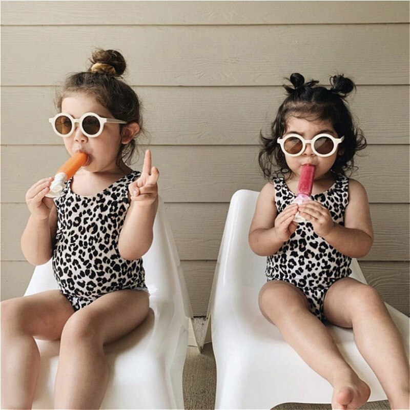 Baby Sunglasses Matte Children Sunglasses Fashion Round Frame Retro Mocha Glasses UV400 Protection Cycling Leisure Sunglasses