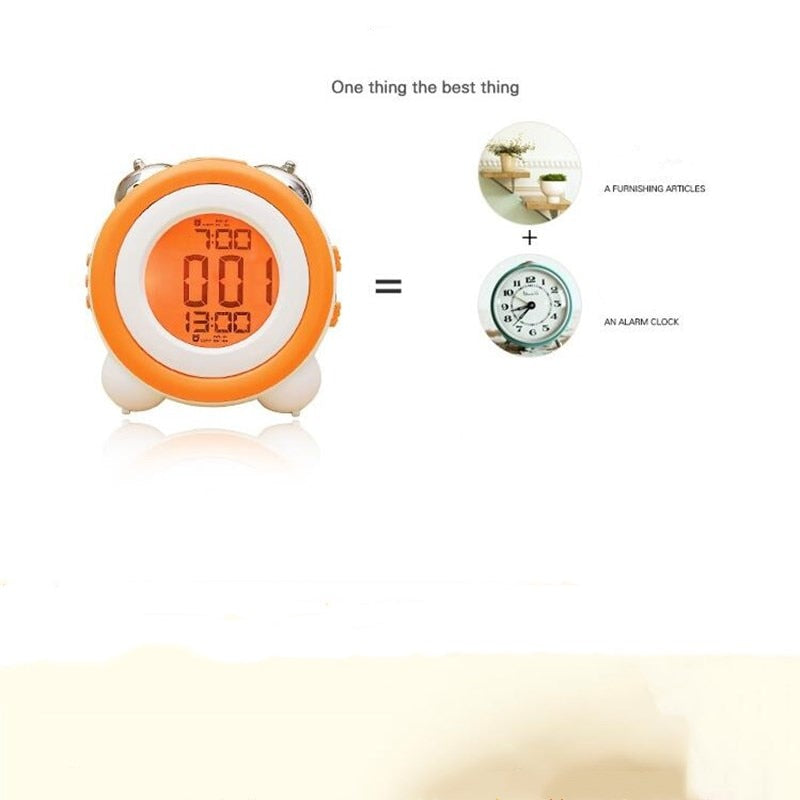 Electronic Clock Dual Alarm Surper Loud Ringing Digital Alarm Clock LCD Table Clock for Bedroom Living Room