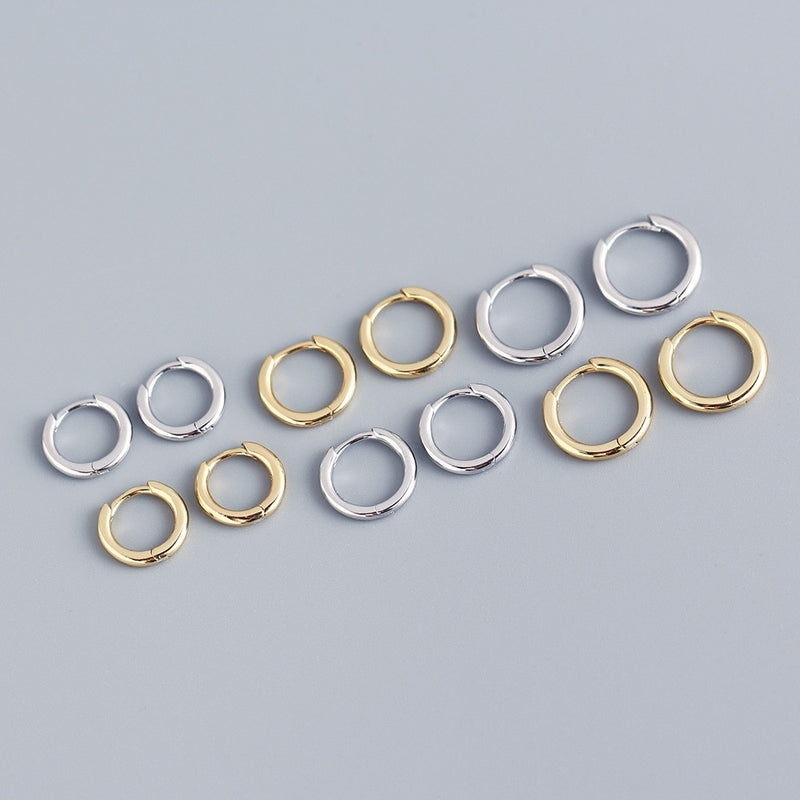 Stainless Steel 1 Pair Minimalist Huggie Hoop Earrings For Women Gold Color Tiny Round Circle 6/8/10mm Punk Unisex Rock Earring