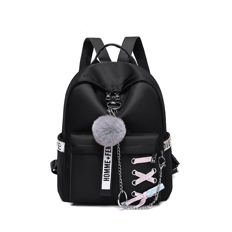 Toposhine Chain Women backpack Ribbons Ladies School Bag 5 Color Girls Straps Small Shoulder Bag Female Travel Soft Backpacks