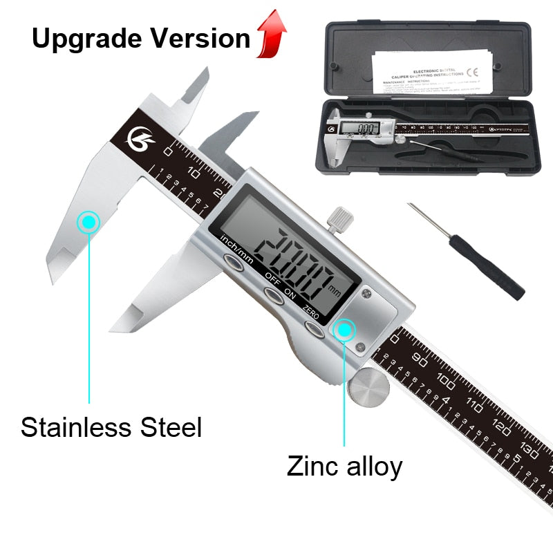 Digital Vernier Caliper 6 Inch 150mm Stainless Steel Electronic Metal Caliper Micrometer Depth Measuring Tools