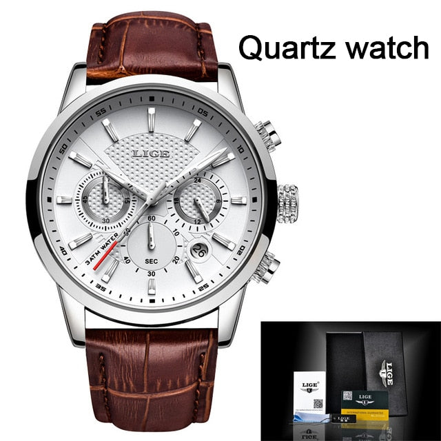 LIGE Brand Men Watches Automatic Mechanical Watch Tourbillon Sport Clock Leather Casual Business Retro Wristwatch Relojes Hombre