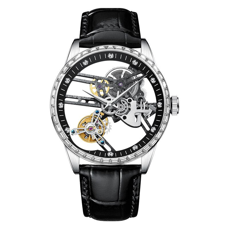 AESOP Hollow Diamond Tourbillon Watch Automatic Watches Special Hollow Mechanical Luxury Watches Steel Strap 2021