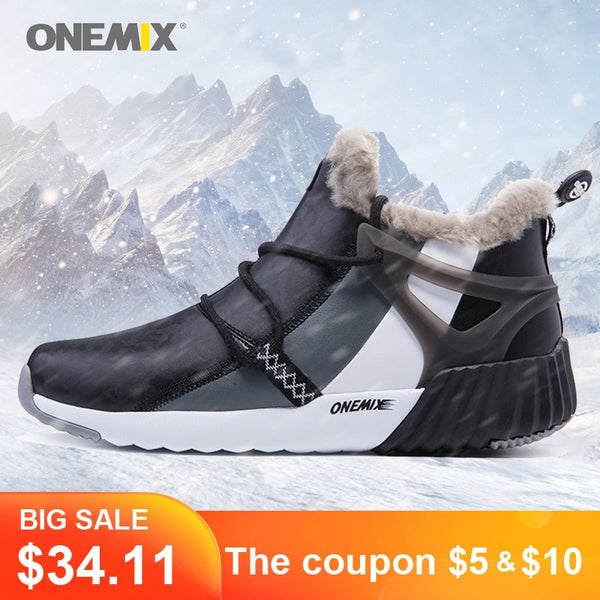 Onemix Men Hiking Shoes Winter Snow Boots Keep Warm anti Slip Waterproof Outdoor Shoes Mountain Shoes Comfortable Woman Trekking