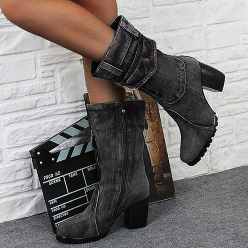 Blue jeans boots Women&