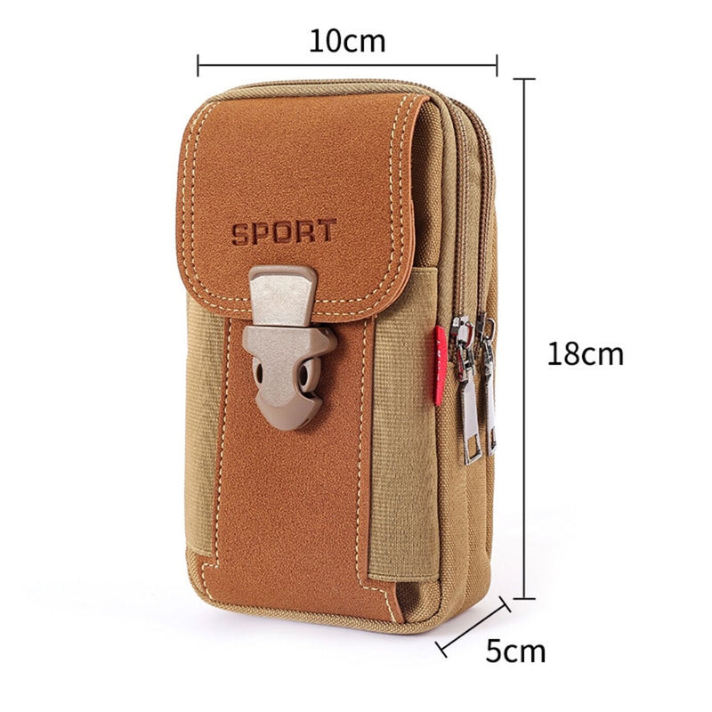 Fashion Men Multi-function PU Leather Fanny Waist Bag Casual Mobile Phone Purse Pocket Male Outdoor Travel Sports Belt Bum Pouch