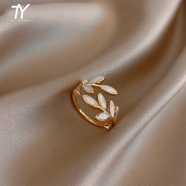 2020 New Creative Leaf Branch Shape Open Ring For Woman Fashion Korean Finger Jewelry Luxury Wedding Party Girl&#39;s Unusual Rings