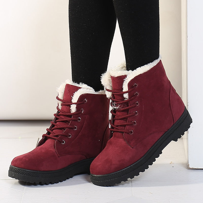 Women Boots Winter Ankle Boots For Women Winter Shoes Female Snow Boots Botas Mujer Warm Plush Shoes Woman Plus Size 44