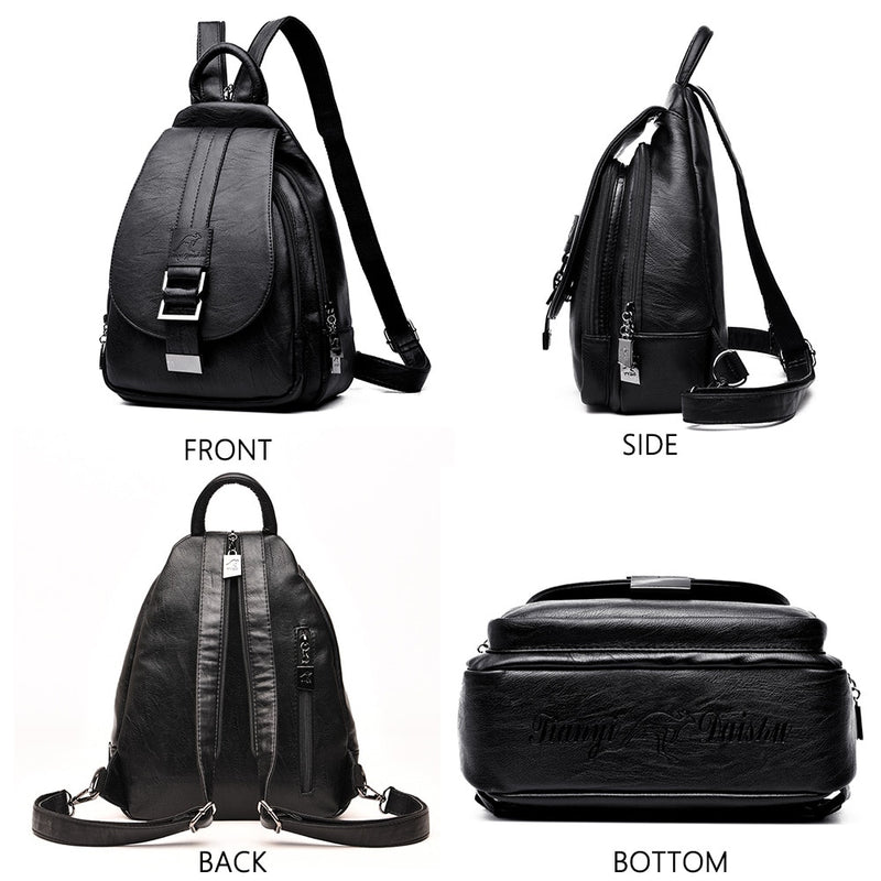 2021 Designer Backpacks Women Leather Backpacks Female School Bag  for Teenager Girls Travel Back Bag Retro Bagpack Sac a Dos