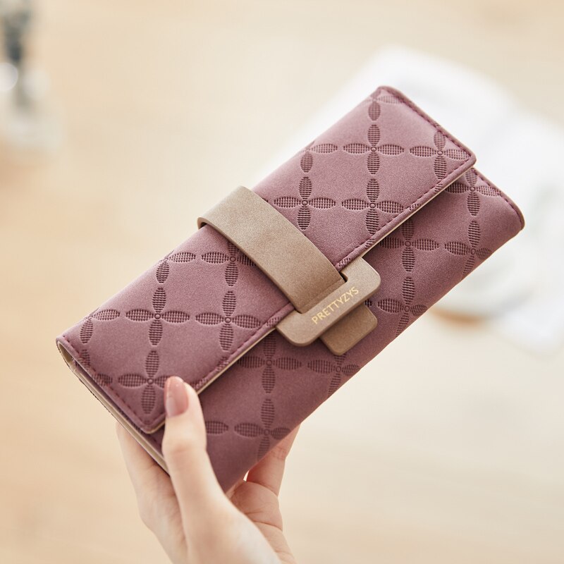 Brand 2020 Designer Flower Long Wallet Women PU Leather Female Wallets Purse Carteira Hand Bag Fashion Trifold Clutches