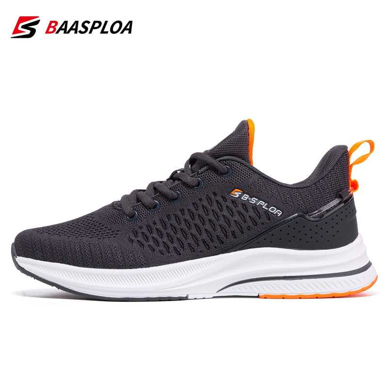 Baasploa 2022 New Men Knit Casual Walking Shoes Breathable Trendy Sneakers Original Light Shock Absorption Male Tennis Shoe