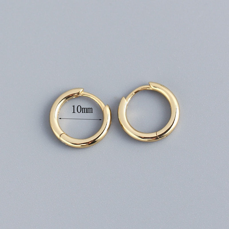 Stainless Steel 1 Pair Minimalist Huggie Hoop Earrings For Women Gold Color Tiny Round Circle 6/8/10mm Punk Unisex Rock Earring