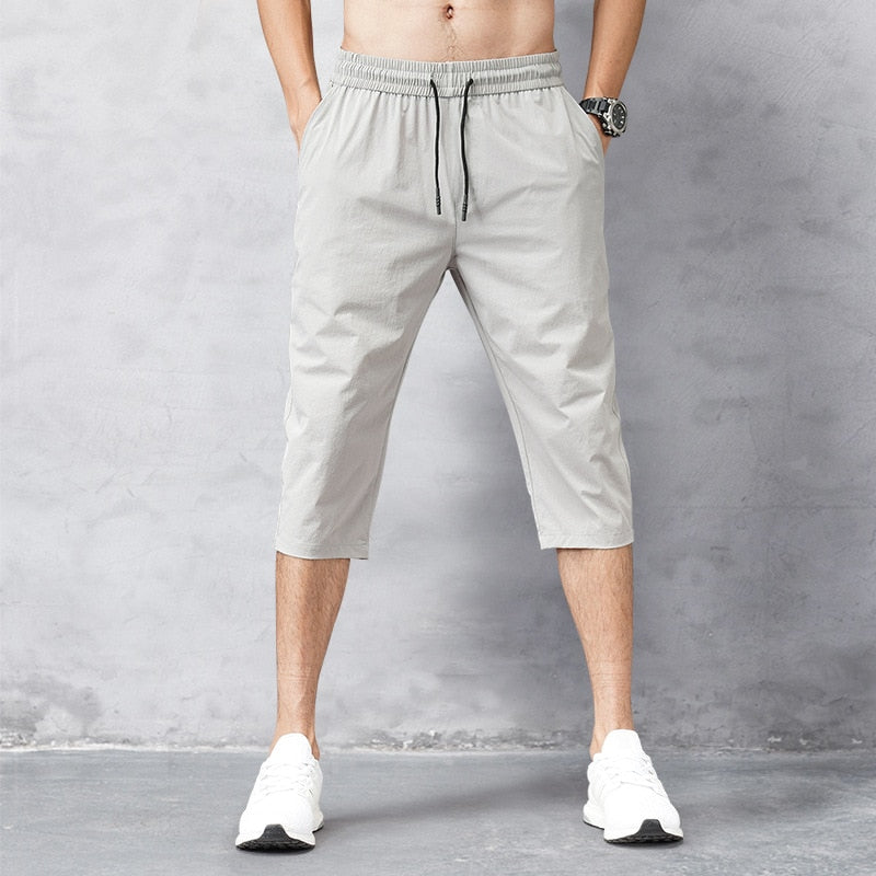 Male Bermuda Board Quick Drying Beach Black Men&#39;s Long Shorts Men&#39;s Shorts Summer Breeches 2022 Thin Nylon 3/4 Length Trousers