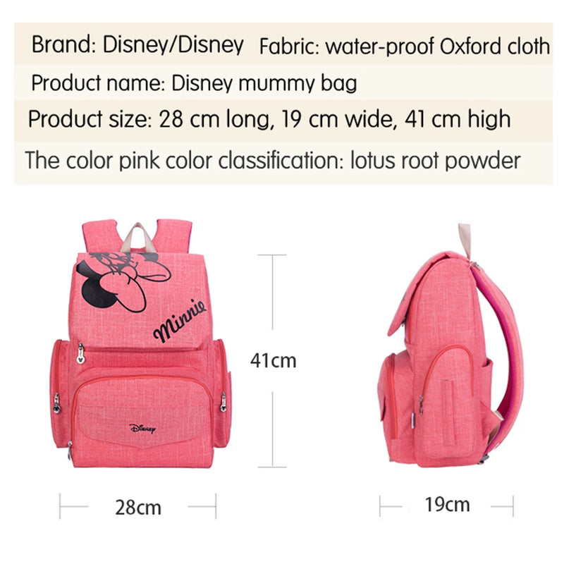 Disney 1Pair Free Hooks Mickey Baby Diaper Bags Bolso Maternal Stroller Bag Nappy Backpack Maternity Bag Maternal Backpack Mommy