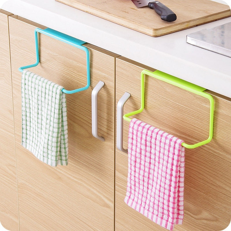 Towel Rack Hanging Holder Organizer Bathroom Kitchen Cabinet Cupboard Hanger Kitchen Bathroom Accessories Gadgets Cooking Tools