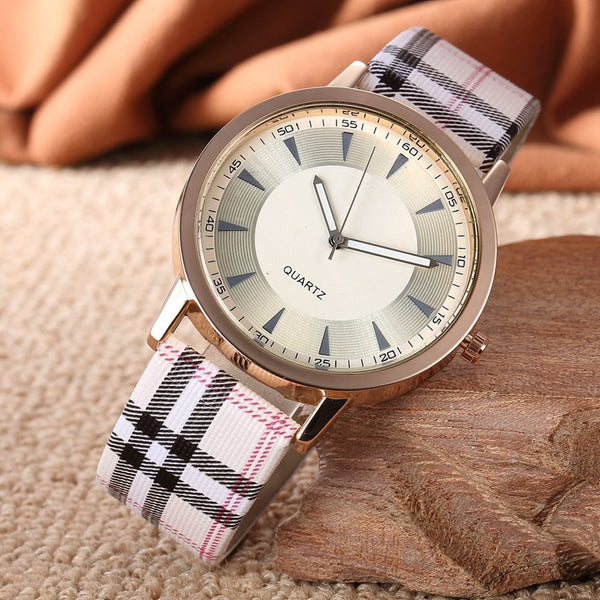 New Brand Luxury Fashion Quartz Ladies Women Watch Plaid Clock Rose Gold Dial Dress Casual Wristwatch Relogio Feminino