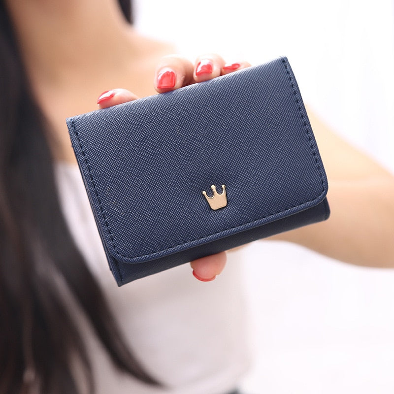 Women's Wallet Short Women Coin Purse Crown Wallets For Woman Card Holder Small Ladies Wallet Female Hasp Mini Clutch For Girl