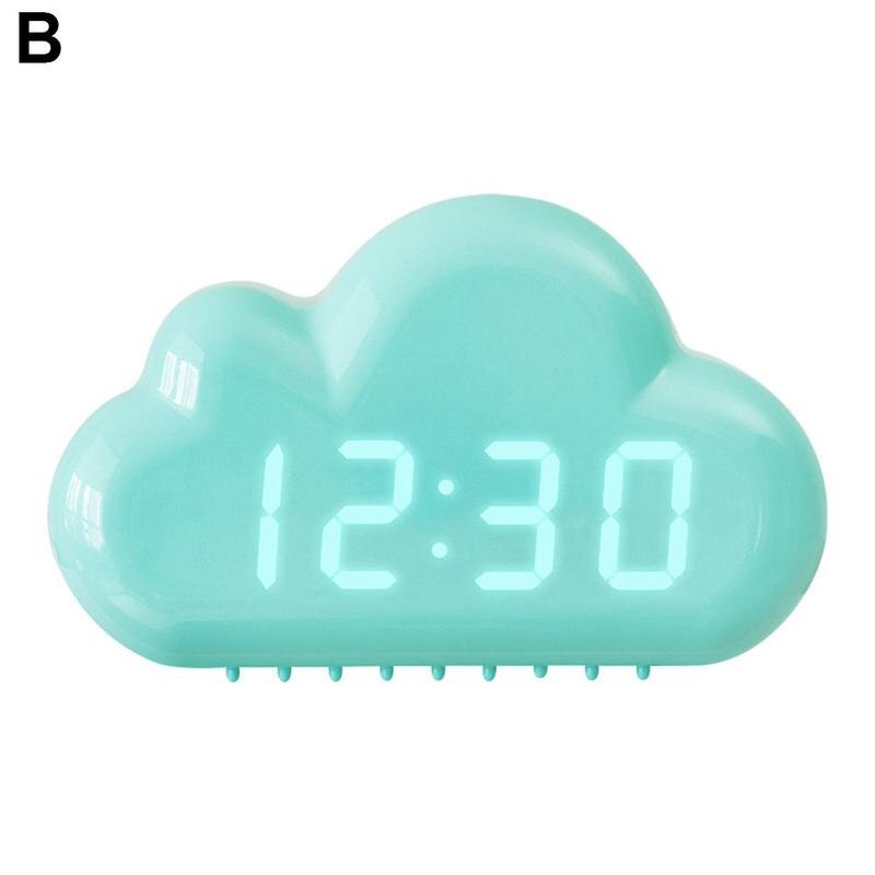 Cloud Alarm Clock Kids Light LED Table Voice Control Digital Alarm Clock USB Powered Electronic Desktop Clocks Wake Up Clock