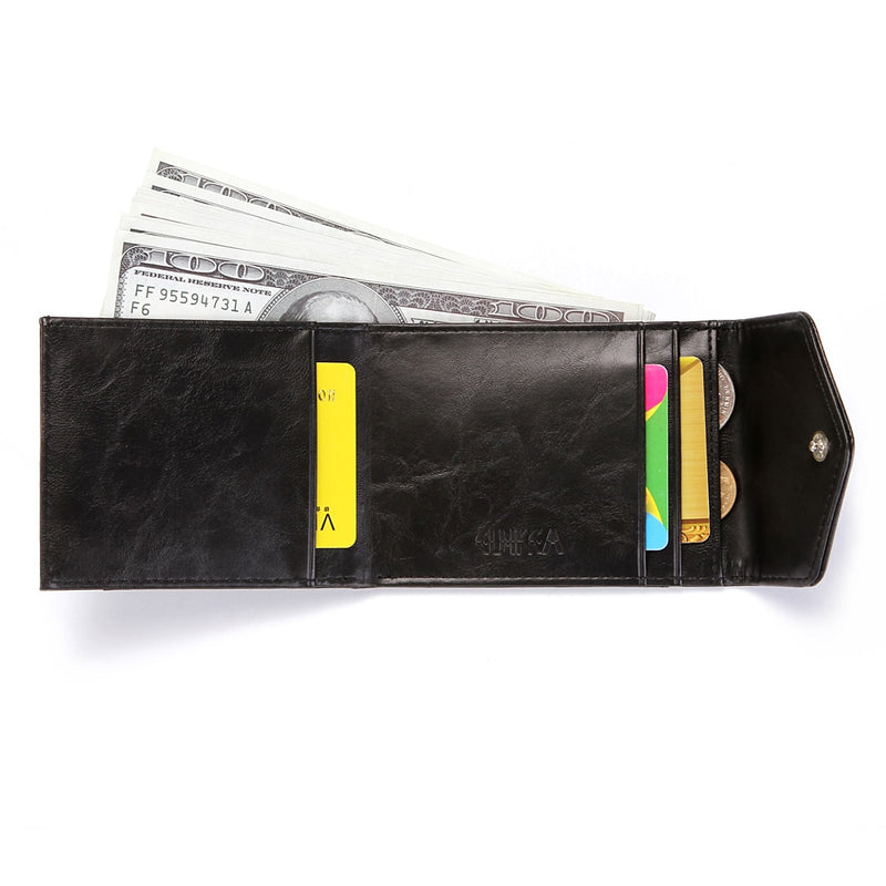 CUIKCA Fashion RFID Wallet Women Men Mini Ultrathin Leather Wallet Slim Wallet Coins Purse Credit ID &amp; Card Holders Card Cases