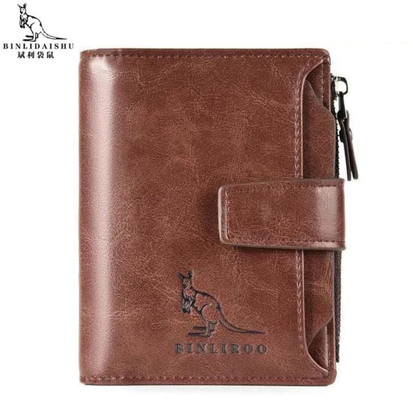 PU Leather Wallet For Men Vertical Short Zipper Coin Purse Business credit card ID Holder cover money bag Wallets RFID