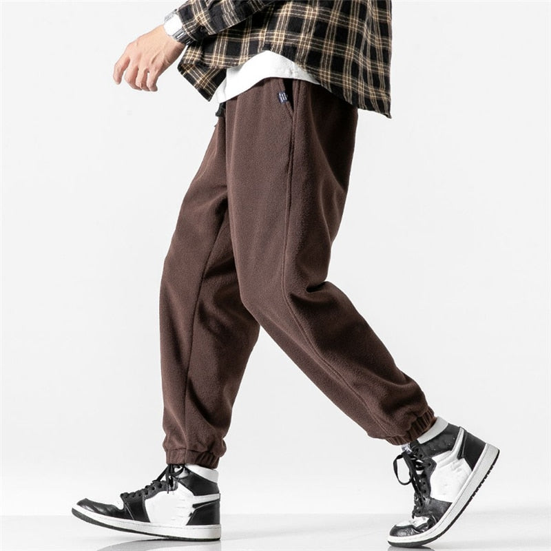 New Loose Jogging Pants Men 2020 New Fashion Fleece Autumn Winter Warm Sweatpants Male Outdoor Straight Trousers Pantalon Hommes