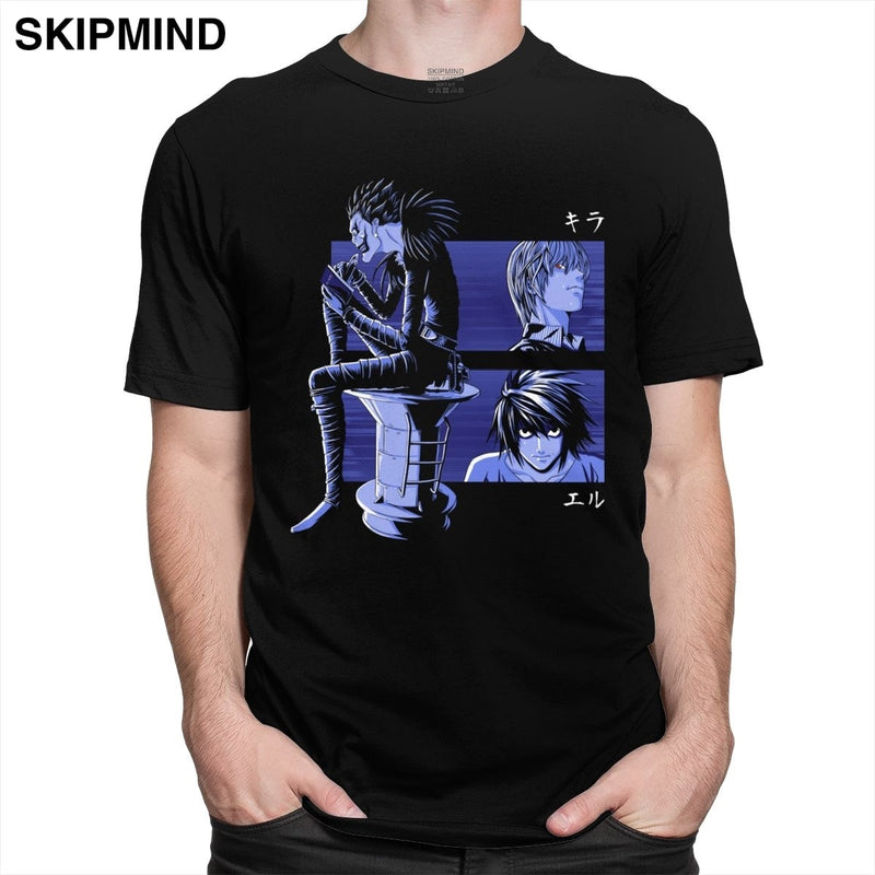 Novelty Death Note Shinigami Ryuk Tshirt Men Short Sleeve Japanese Manga Light Yagami L T-shirt 100% Cotton Anime Tee Gift Idea