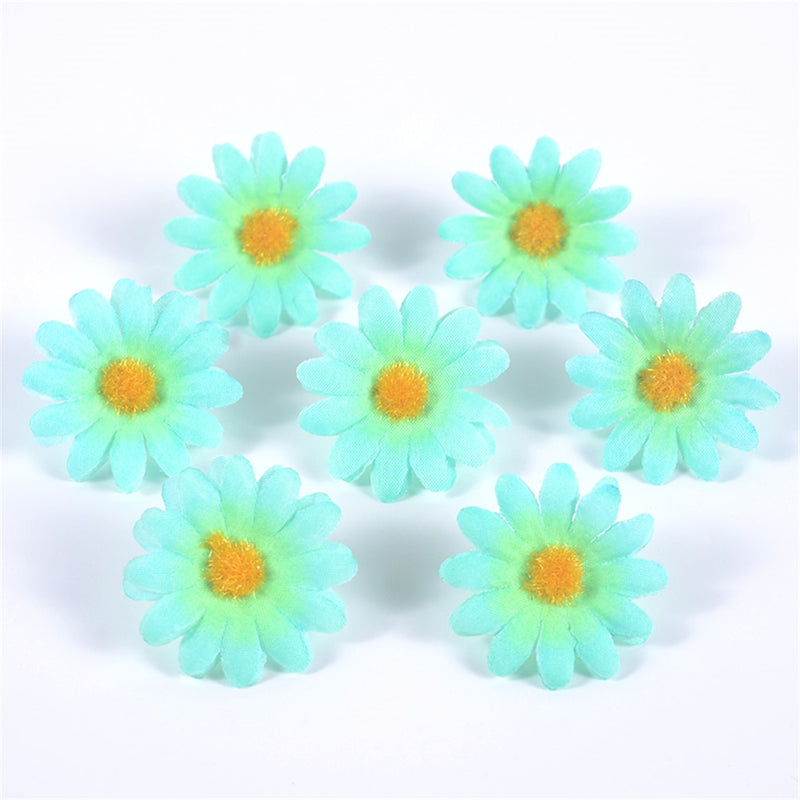 50pcs Artificial Sunflower Flowers Faux Daisy Flower Head Wedding Decorations DIY Floral Design Craft Supplies Home Party Decor