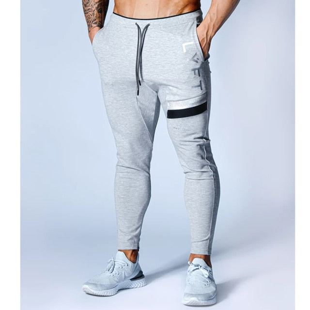 2023 Men&#39;s Sports Gym Slim Fitness Jogging Pants Men&#39;s Casual Pencil Pants Pure Cotton Fashion Skinny Foot Zipper Sweatpants