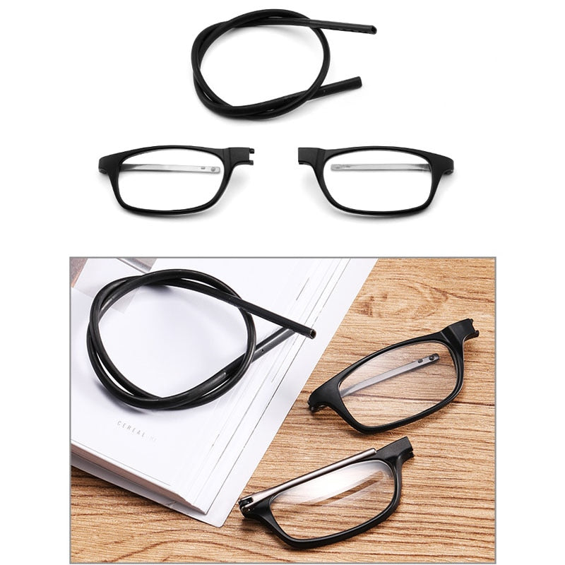 MGHBHS high-grade TR magnetic absorption hanging neck reading glasses for men and women portable magnet reading glasses