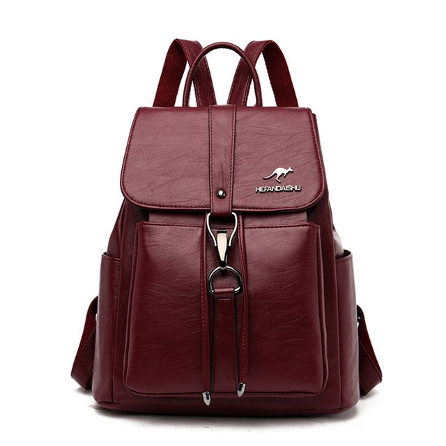 New Women's Designer Backpack Casual Back Pack for Women High Quality Leather Backpacks Female School Bags for Teenage Girls Sac