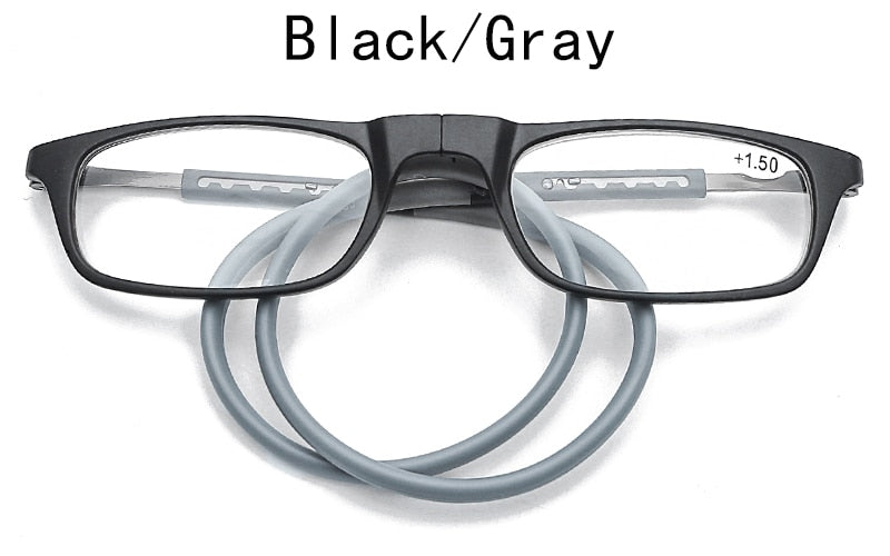 MGHBHS high-grade TR magnetic absorption hanging neck reading glasses for men and women portable magnet reading glasses