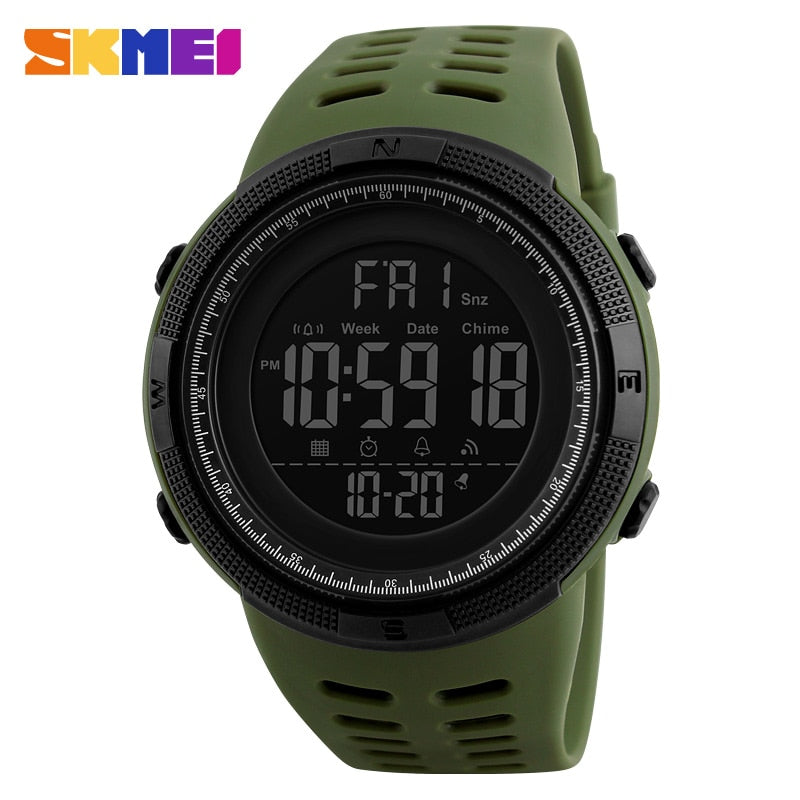 SKMEI Men Watches Sports Countdown Double Time Watch Alarm Chrono Digital Wristwatches Man Clock Waterproof Relogio Masculino