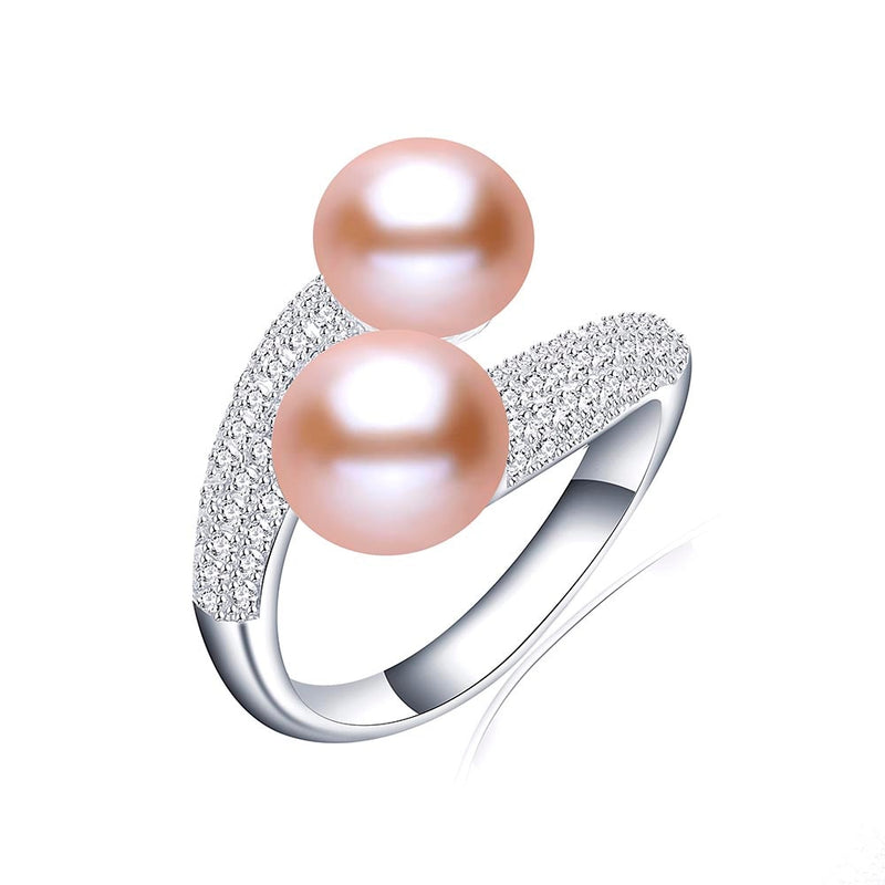 2022 New Double Pearl Adjustable Natural Freshwater Pearl Original 925 Sterling Silver Zircon Women&