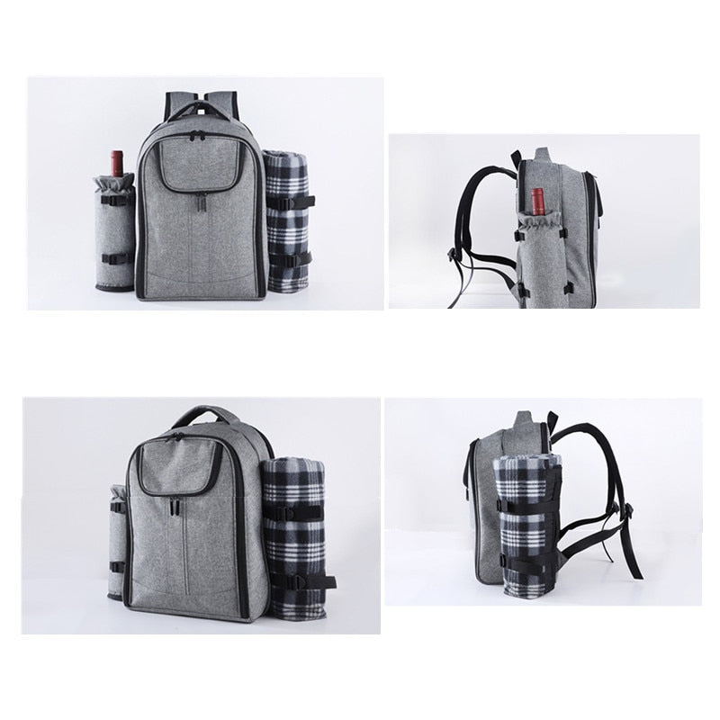 Picnic Backpack Basket Portable Cooler Insulated Fridge Box Travel Lunch BBQ Camping Thermal Outdoor Picnic Bag Waterproof