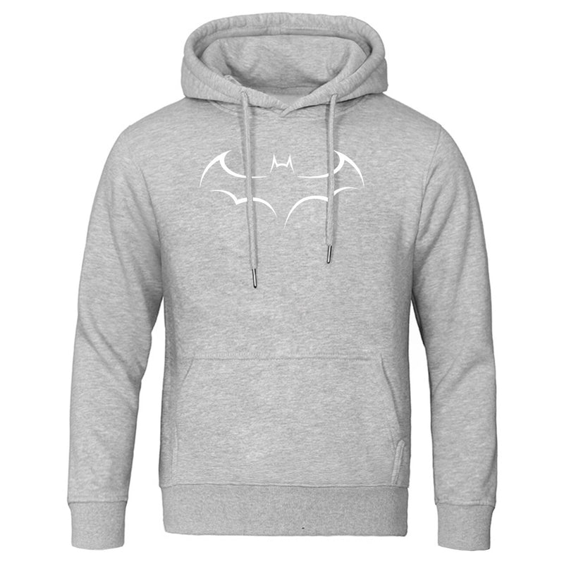 men Bat print solid color fleece plus thick sweatshirts hooded hoodies new style trend print 2020 spring autumn casual clothes