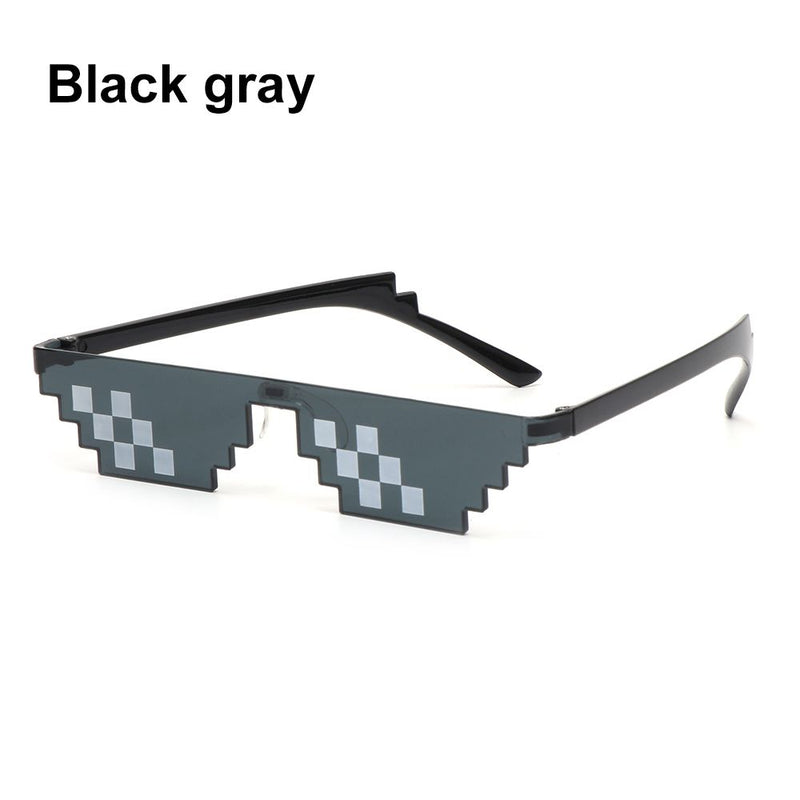 NEW Design Funny Mosaic Sunglasses Thug Life Sun Glasses Pixel Black Retro Gamer Robot Sunglasses Birthday Party Cosplay Favors