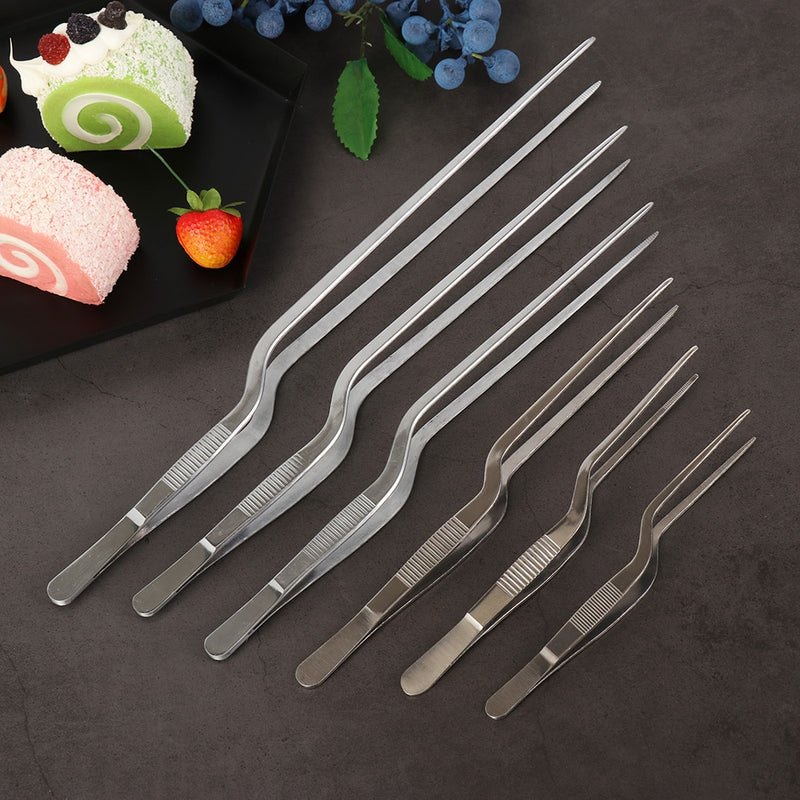 14/16/20/23/26/30cm Kitchen Tweezer BBQ Food Tweezer Clip Mini Chief Tongs Stainless Steel Portable For Picnic Barbecue Cooking