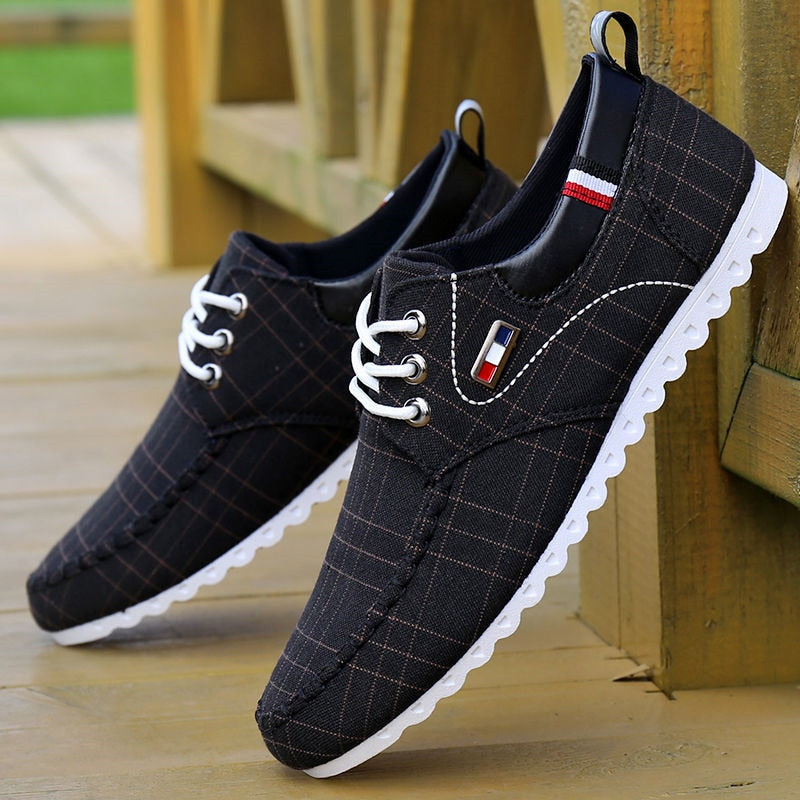 Fashion Shoes Walking Men Shoes Men Casual Shoes 2021 Spring Hot Sale Sweat-Absorbant Breathable Casual Canvas Men Driving Shoes