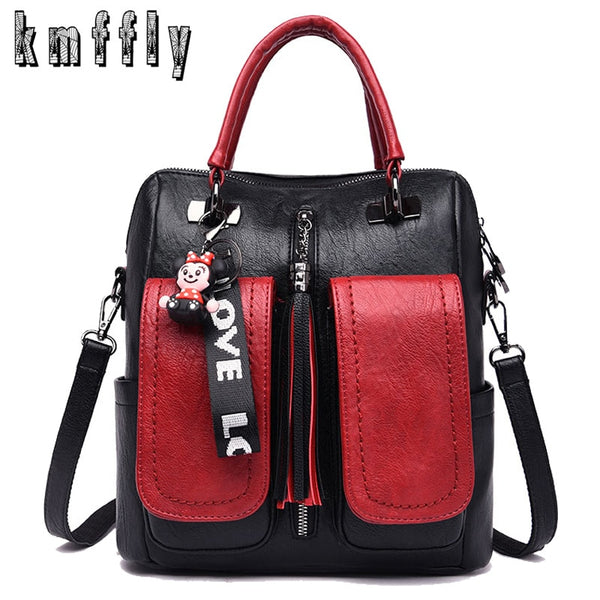 2020 Women Backpacks Soft Leather Lady Travel Backpack School Bags for Teenage Girls Multifunction Women Shoulder Bags Mochilas