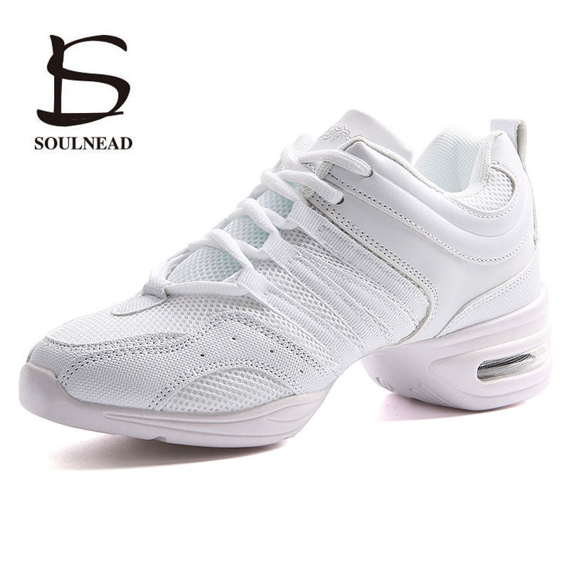 Women&#39;s Dancing Shoes Sneakers Woman Jazz Dance Mesh Flat Outdoor Sports Ladies Girl&#39;s Modern Casual Shoes Female Size 28-42