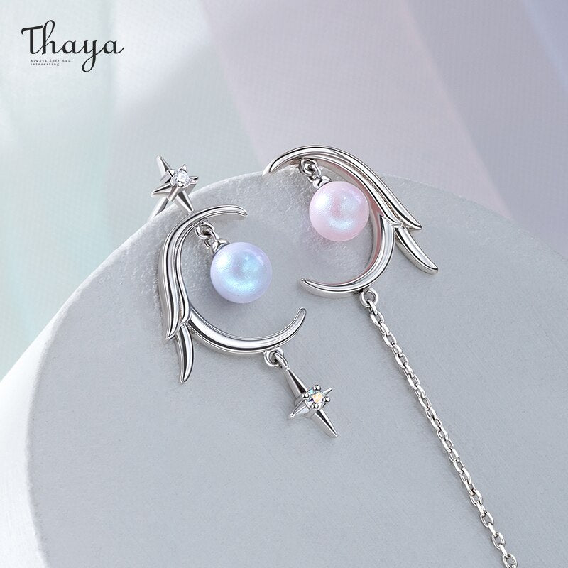 Thaya Elegant Party Earring Moon Original Design 925 Sliver Needle For Women Earring Dangle Classic Tassel Romantic Fine Jewelry