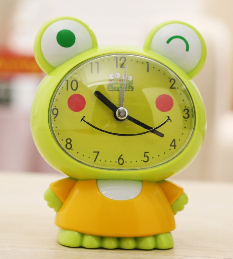 Children Alarm Clock Cartoon Bear Frog Cat Silent Clocks Watch Time Stand Cat Clocks Home Decoration Mute Electronic Desk Clock