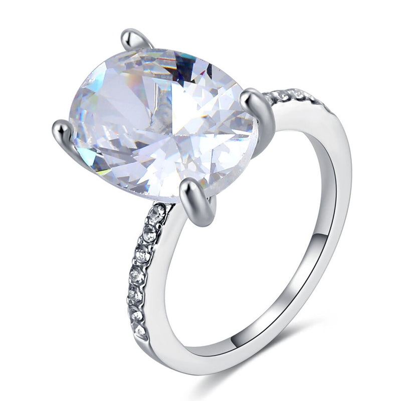 Fashion Crystal Heart Shaped Wedding Rings Women&