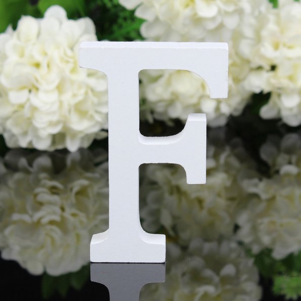 White Wooden Letter English Alphabet DIY Personalised Name Design Art Craft Free Standing Heart Wedding Home Decor