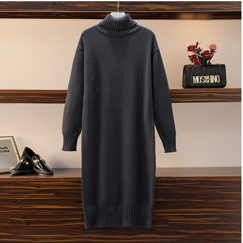 Knitted dress autumn and winter women&